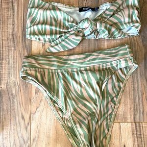 Nasty Gal Zebra High Waist Bikini